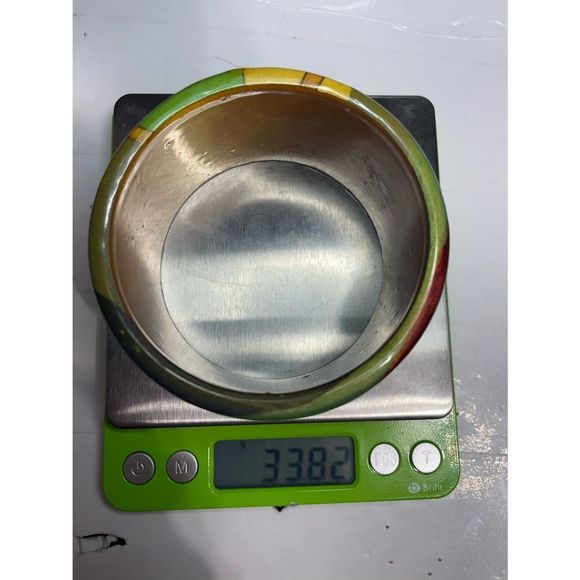 signed by blank artistic wide wood bangle - Picture 3 of 4